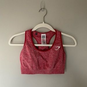 Heather Red Sports Bra Gymshark